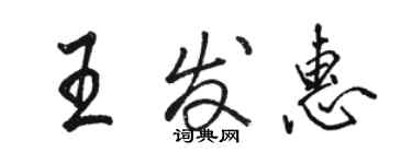 駱恆光王發惠行書個性簽名怎么寫