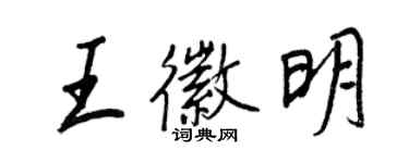 王正良王徽明行書個性簽名怎么寫