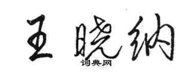 駱恆光王曉納行書個性簽名怎么寫