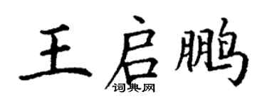 丁謙王啟鵬楷書個性簽名怎么寫
