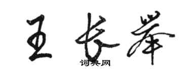 駱恆光王長舉行書個性簽名怎么寫