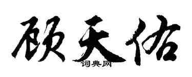 胡問遂顧天佑行書個性簽名怎么寫