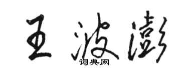 駱恆光王波澎行書個性簽名怎么寫