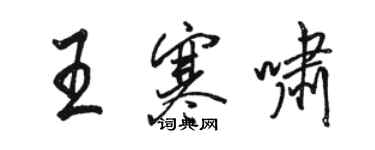 駱恆光王寒嘯行書個性簽名怎么寫