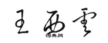 駱恆光王西雲草書個性簽名怎么寫