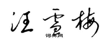 梁錦英汪雪梅草書個性簽名怎么寫