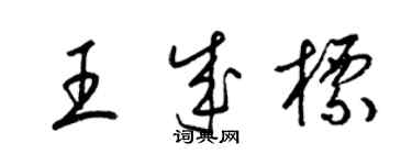 梁錦英王成標草書個性簽名怎么寫
