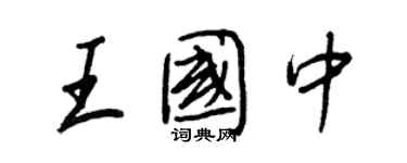 王正良王國中行書個性簽名怎么寫