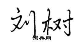 曾慶福劉樹行書個性簽名怎么寫