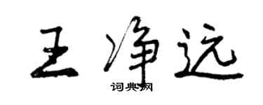 曾慶福王淨遠行書個性簽名怎么寫