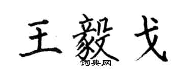 何伯昌王毅戈楷書個性簽名怎么寫