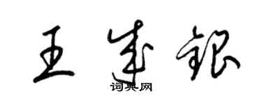 梁錦英王成銀草書個性簽名怎么寫