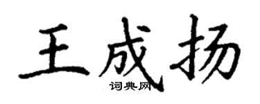 丁謙王成揚楷書個性簽名怎么寫