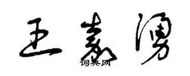 曾慶福王嘉涌草書個性簽名怎么寫