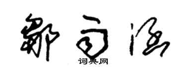 朱錫榮鄒雨涵草書個性簽名怎么寫