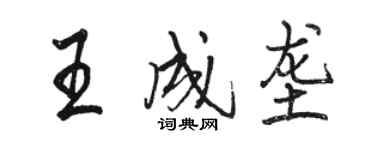 駱恆光王成壟行書個性簽名怎么寫