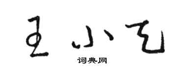 駱恆光王小天草書個性簽名怎么寫