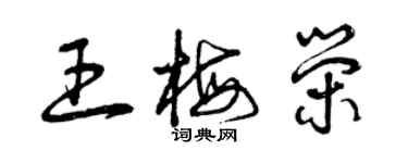 曾慶福王梅榮草書個性簽名怎么寫