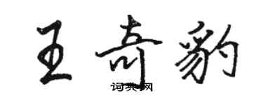 駱恆光王奇豹行書個性簽名怎么寫