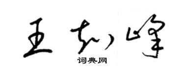 梁錦英王知峰草書個性簽名怎么寫