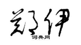曾慶福鄭伊草書個性簽名怎么寫