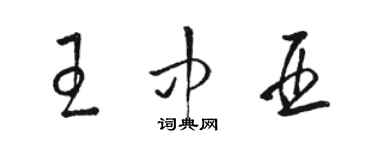 駱恆光王中亞草書個性簽名怎么寫