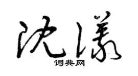 曾慶福沈儀草書個性簽名怎么寫