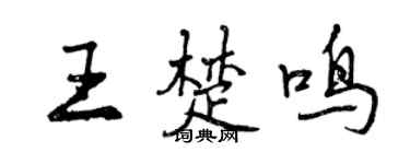 曾慶福王楚鳴行書個性簽名怎么寫