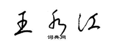 梁錦英王水江草書個性簽名怎么寫