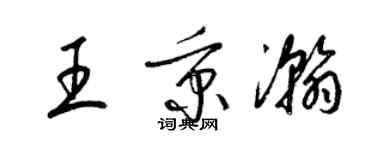 梁錦英王秉瀚草書個性簽名怎么寫