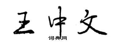 曾慶福王中文行書個性簽名怎么寫
