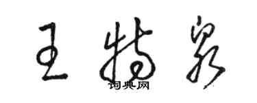 駱恆光王特泉草書個性簽名怎么寫