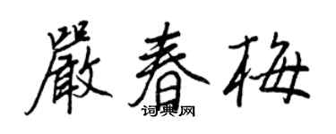 王正良嚴春梅行書個性簽名怎么寫