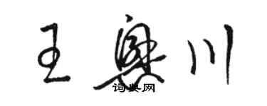 駱恆光王興川草書個性簽名怎么寫