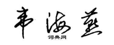 朱錫榮韋海燕草書個性簽名怎么寫