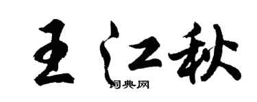 胡問遂王江秋行書個性簽名怎么寫