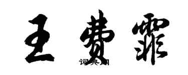 胡問遂王費霏行書個性簽名怎么寫