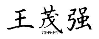丁謙王茂強楷書個性簽名怎么寫