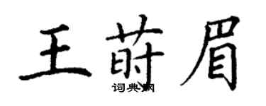 丁謙王蒔眉楷書個性簽名怎么寫