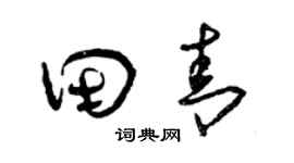 曾慶福田青草書個性簽名怎么寫