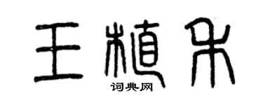 曾慶福王植禾篆書個性簽名怎么寫
