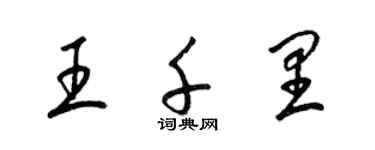 梁錦英王千里草書個性簽名怎么寫