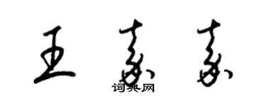 梁錦英王嘉嘉草書個性簽名怎么寫