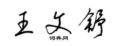 梁錦英王文舒草書個性簽名怎么寫