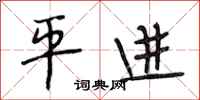 段相林平進行書怎么寫