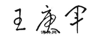 駱恆光王庚軍草書個性簽名怎么寫