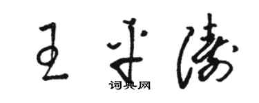 駱恆光王平濤草書個性簽名怎么寫