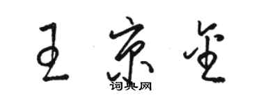 駱恆光王京金草書個性簽名怎么寫