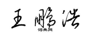 梁錦英王鵬浩草書個性簽名怎么寫