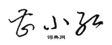 駱恆光曹小紅草書個性簽名怎么寫